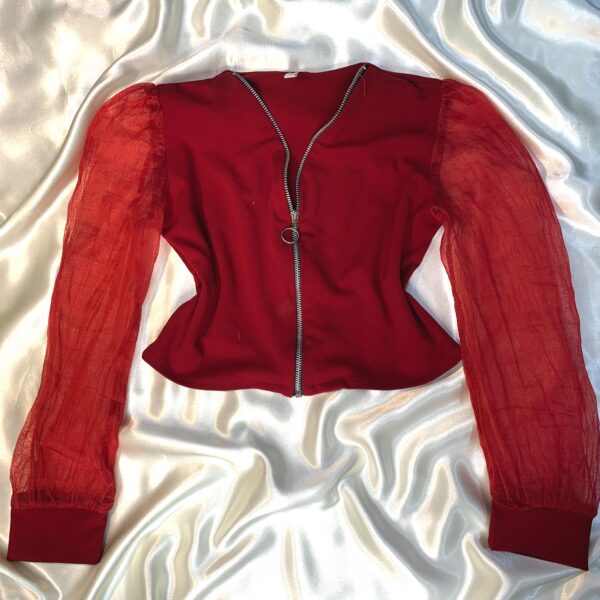 Red Puffed Sleeved Top